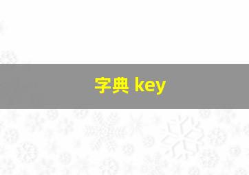 字典 key